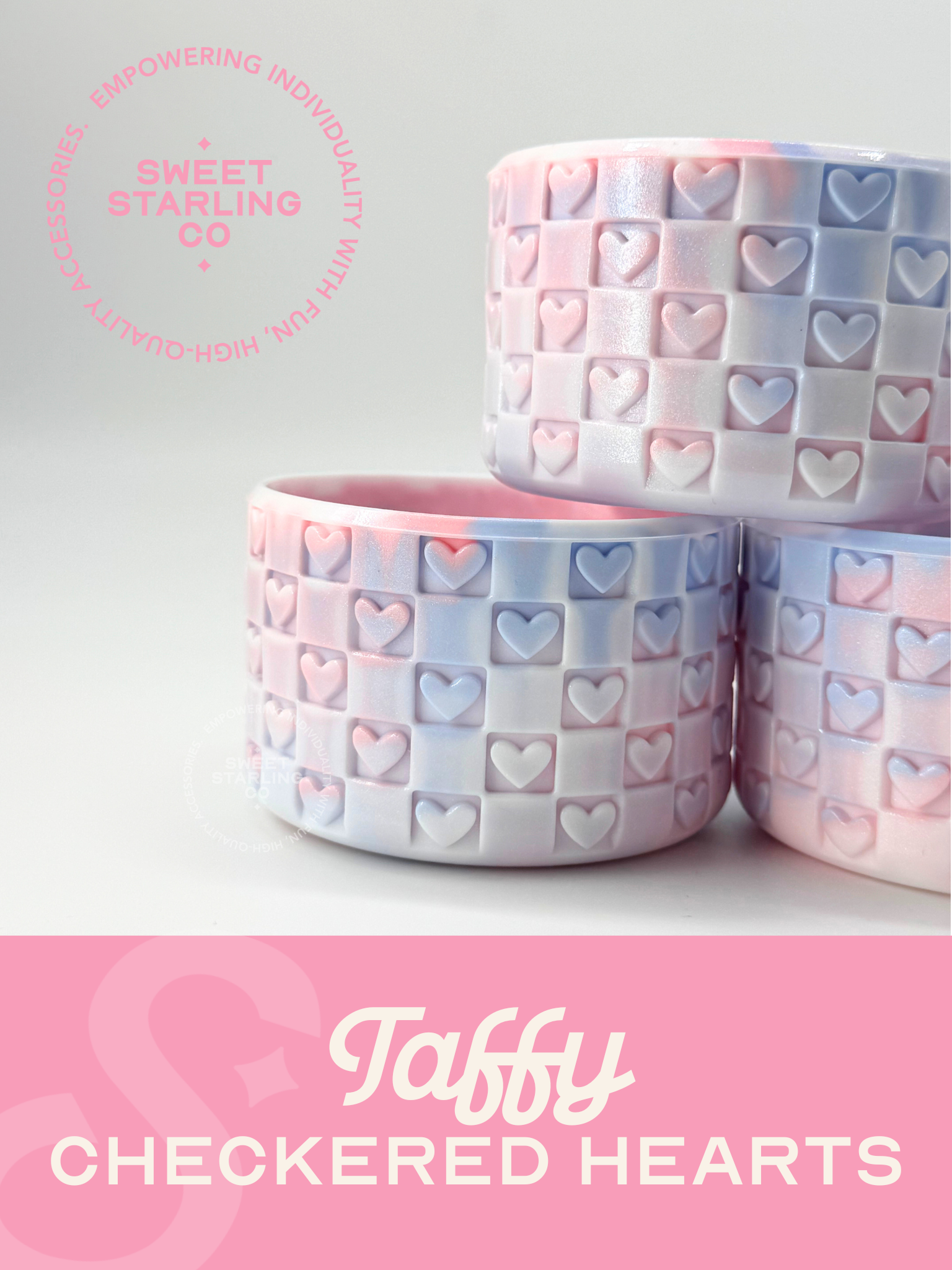 Checkered Hearts Tumbler Boots: Taffy