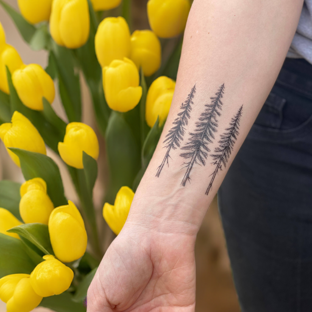 Pine Trees Temporary Tattoo: 1-Pack