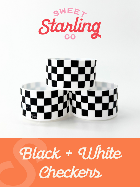 Black + White Checkers Tumbler Boots