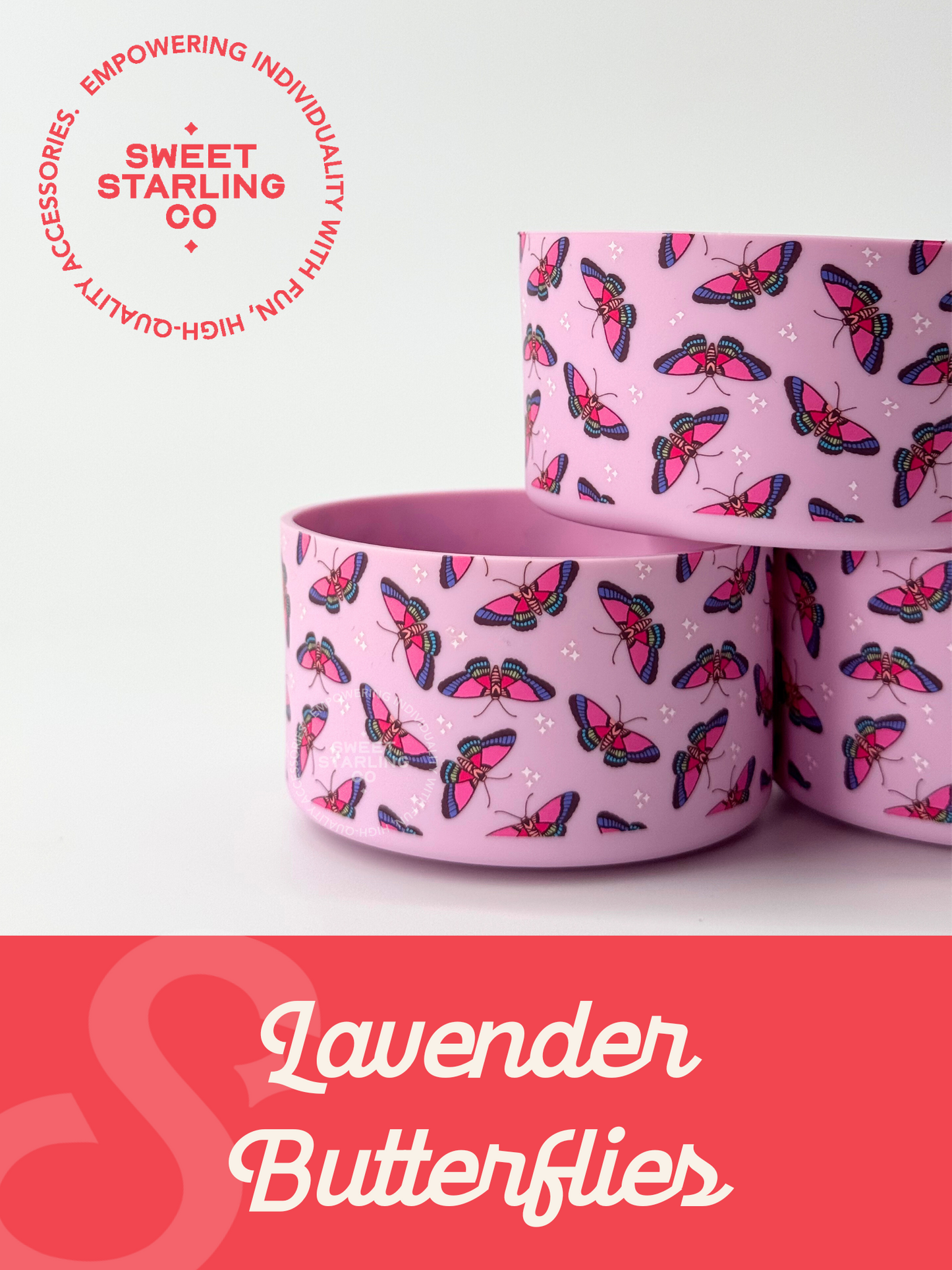 Lavendar Butterflies Tumbler Boots