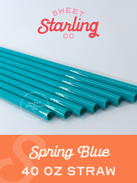 Spring Blue 40 oz Reusable Straws-Wide Fit