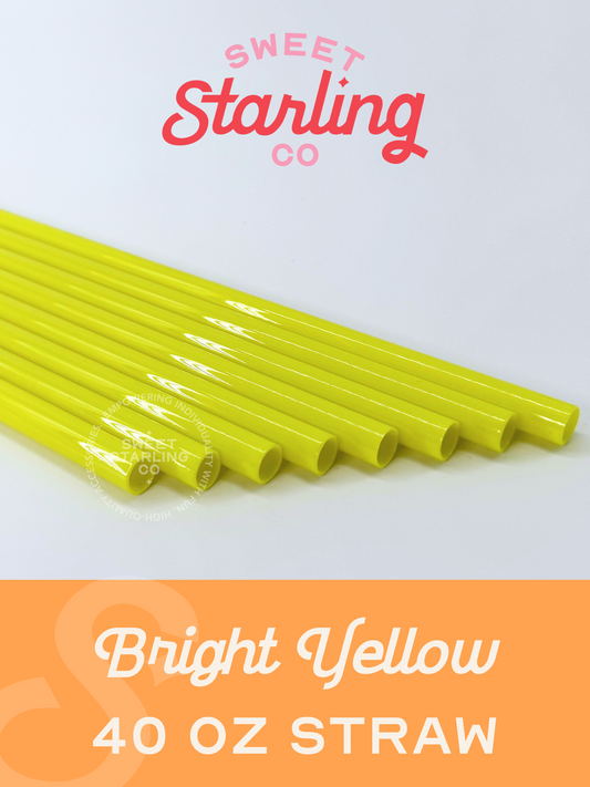 Bright Yellow 40 oz Reusable Straws-Wide Fit