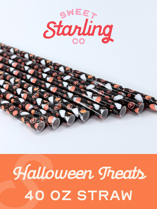 Halloween Treats 40 oz Reusable Straws- Wide Fit