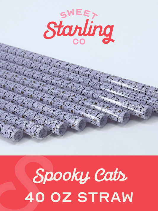 Spooky Cats 40 oz Reusable Straws- Wide Fit