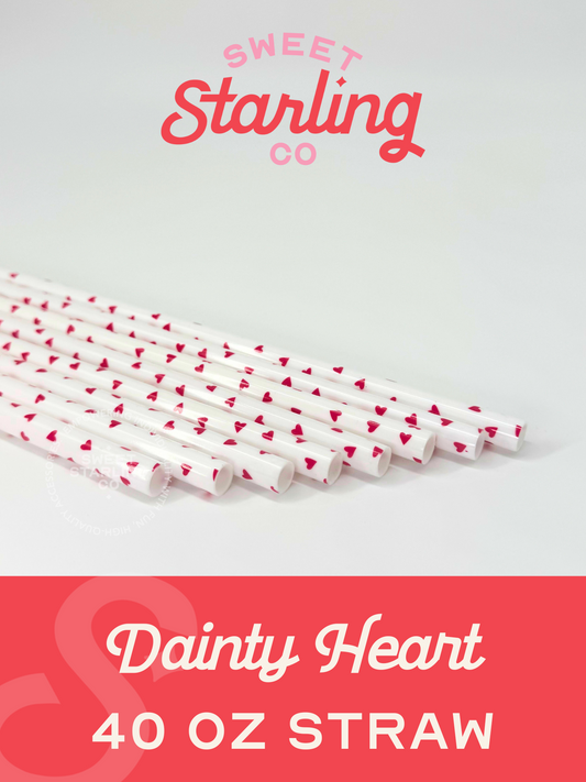 Dainty Heart 40 oz Reusable Straw- Wide Fit