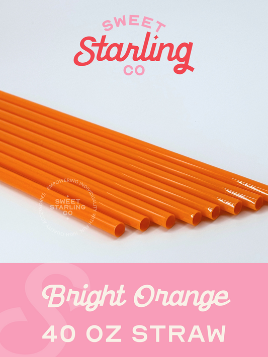 Bright Orange 40 oz Reusable Straws-Wide Fit