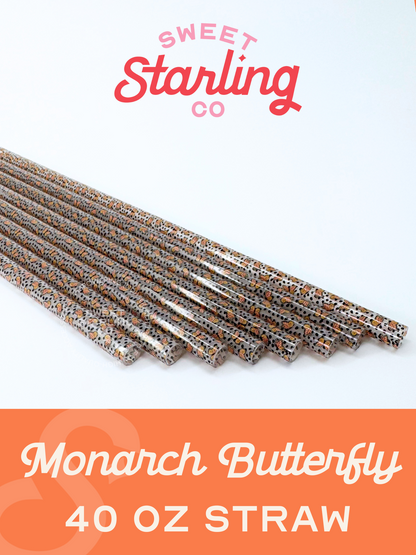 Monarch Butterfly 40 oz Reusable Straws- Wide Fit