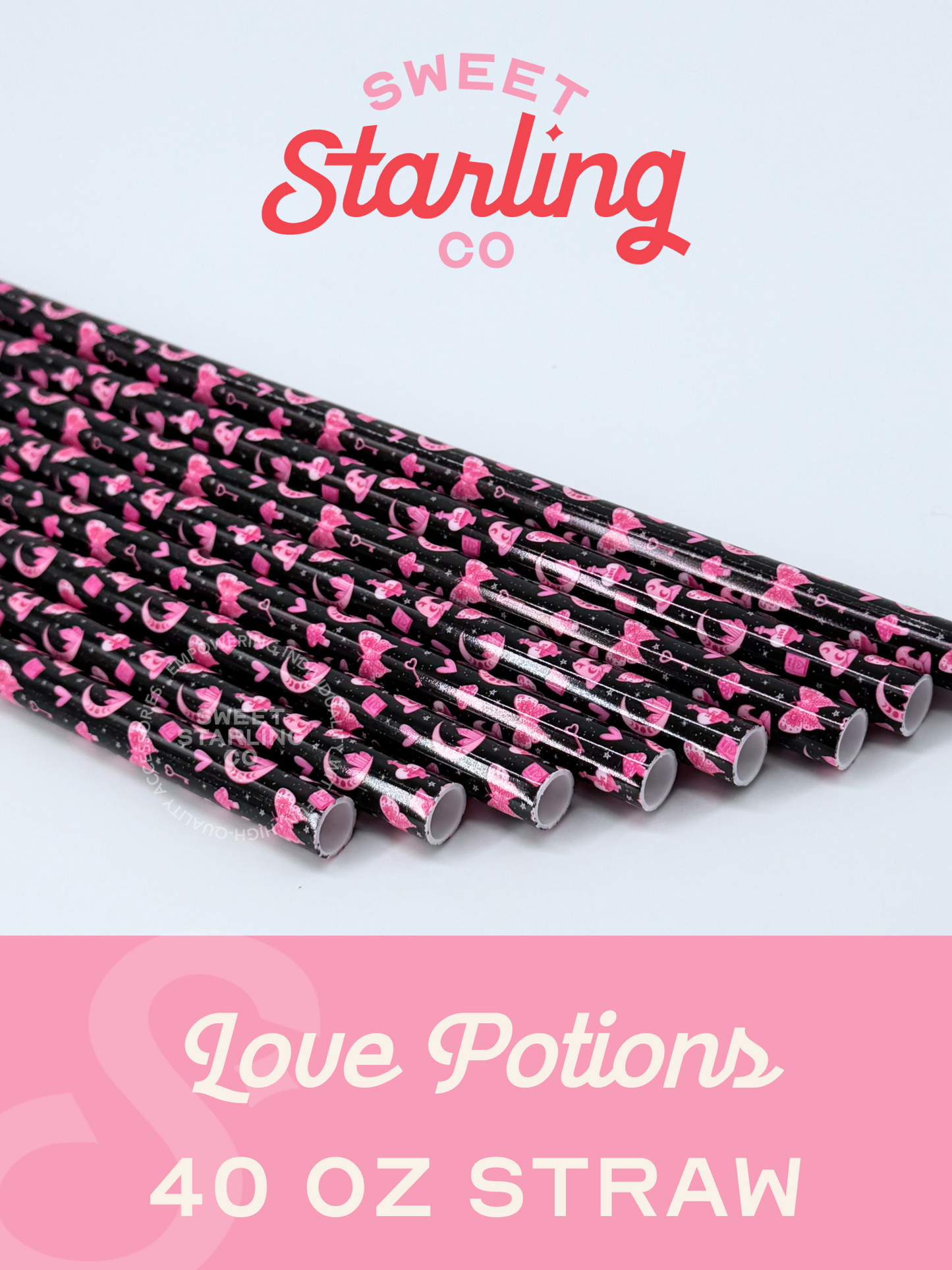 Love Potions 40 oz Reusable Straws- Wide Fit