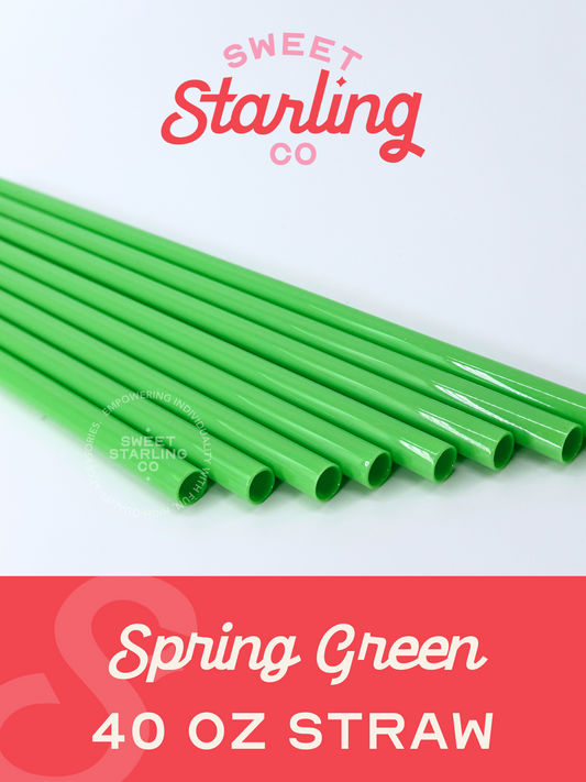 Spring Green 40 oz Reusable Straws-Wide Fit