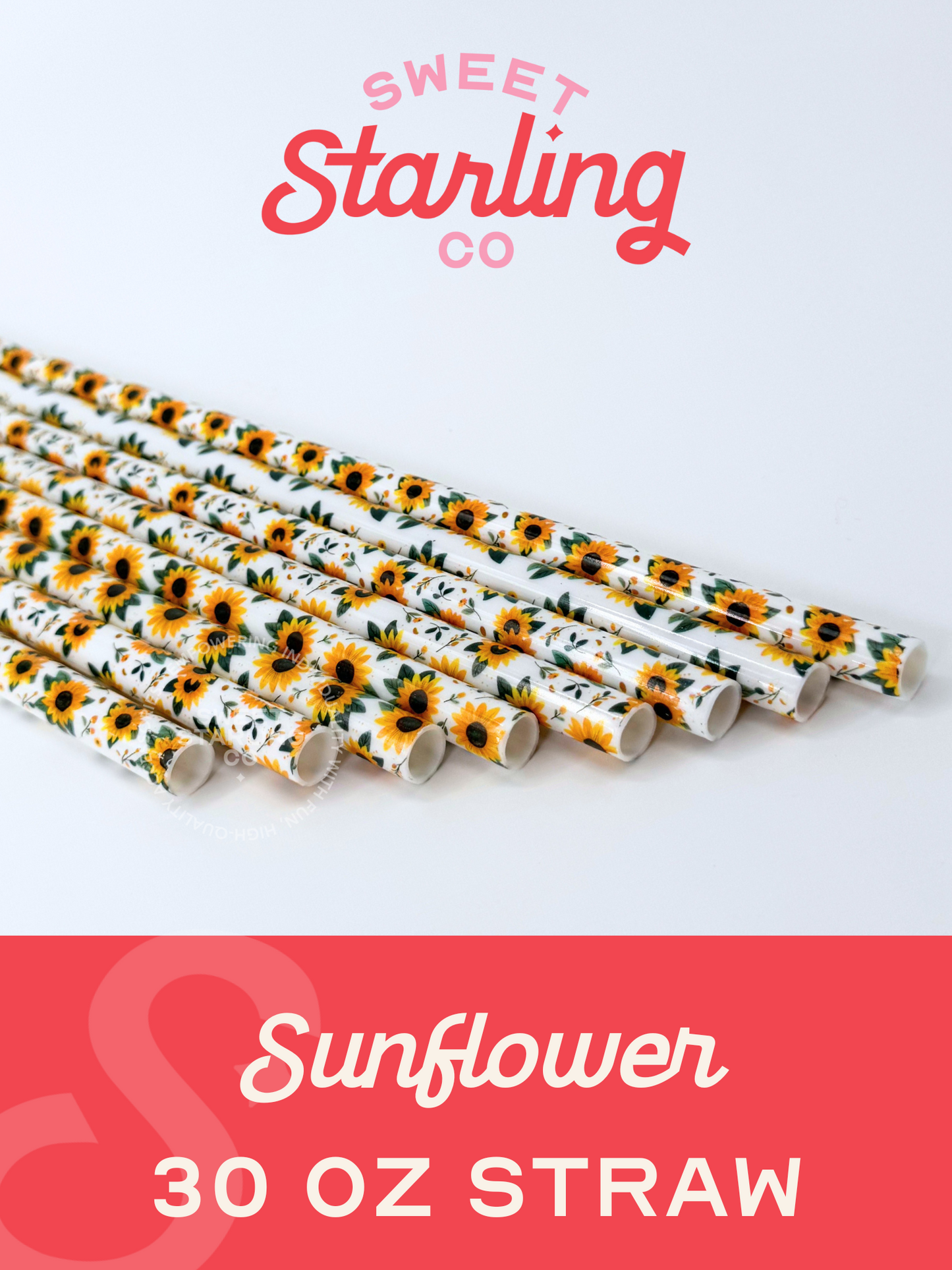 Sunflower 30 oz Reusable Straws-Wide Fit