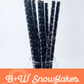 B + W Snowflakes 40 oz Reusable Straws- Wide Fit