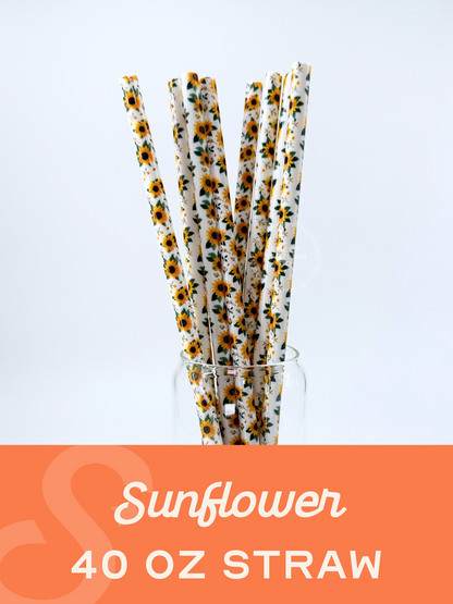 Sunflower 40 oz Reusable Straws- Wide Fit