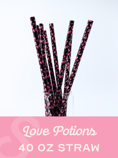 Love Potions 40 oz Reusable Straws- Wide Fit