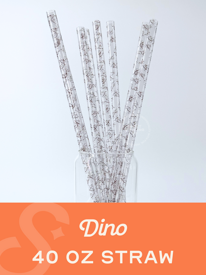 Dino 40 oz Reusable Straws- Wide Fit