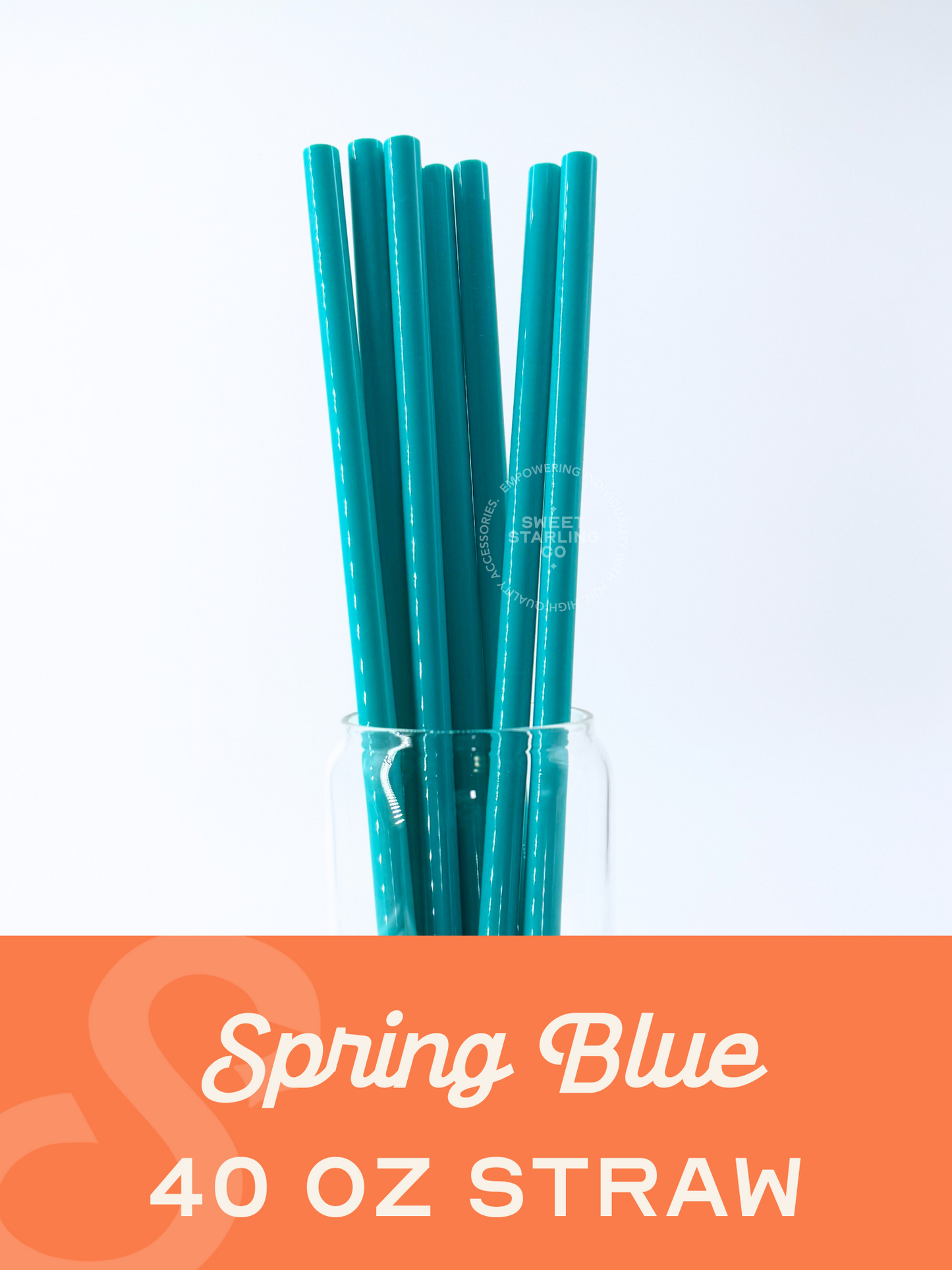 Spring Blue 40 oz Reusable Straws-Wide Fit