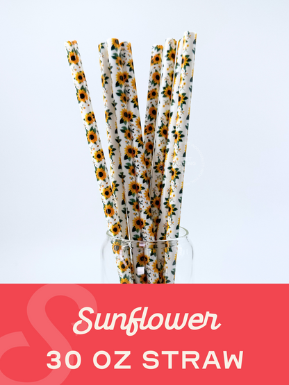 Sunflower 30 oz Reusable Straws-Wide Fit