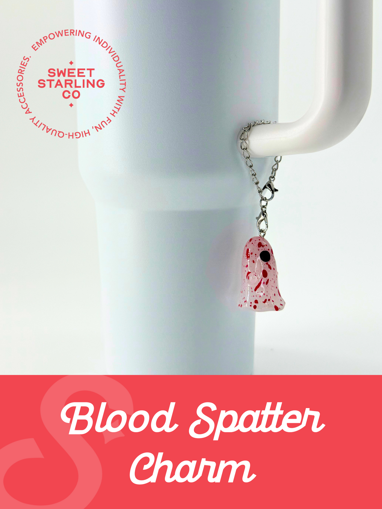 Blood Spatter Ghost Charm