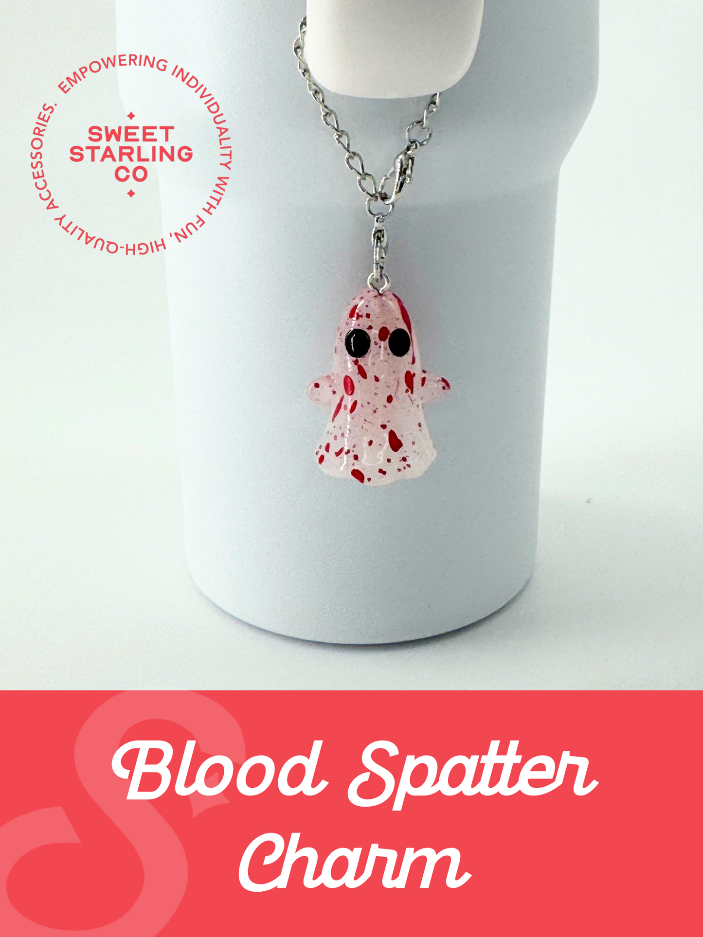 Blood Spatter Ghost Charm