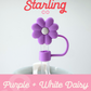 Purple + White Daisy Straw Toppers