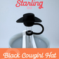 Black Cowgirl Hat Straw Toppers