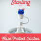 Blue Potted Cactus Straw Topper