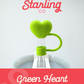 Green Heart Straw Topper