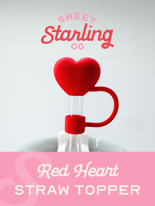 Red Heart Straw Topper