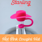 Hot Pink Cowgirl Hat Straw Toppers