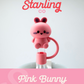 Pink Bunny Straw Toppers