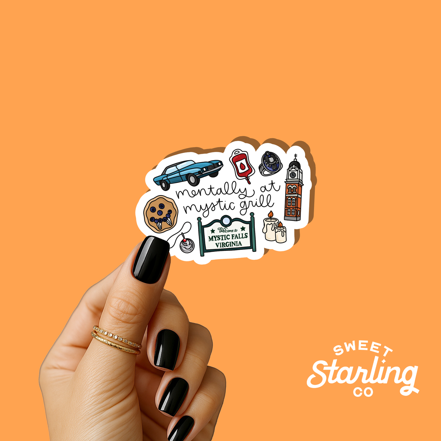 Mentally at Mystic Grill Sticker