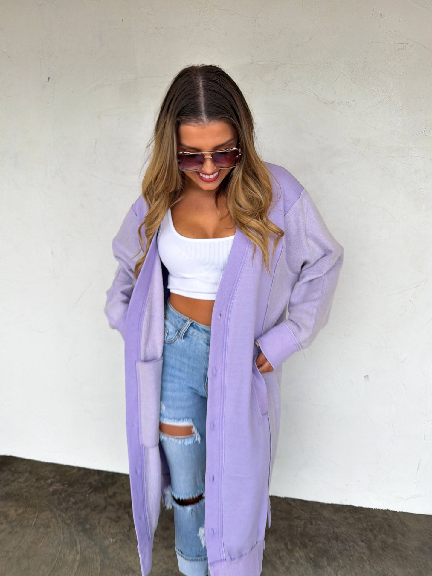 SPRING DESI SWEATSHIRT CARDIGAN: YELLOW