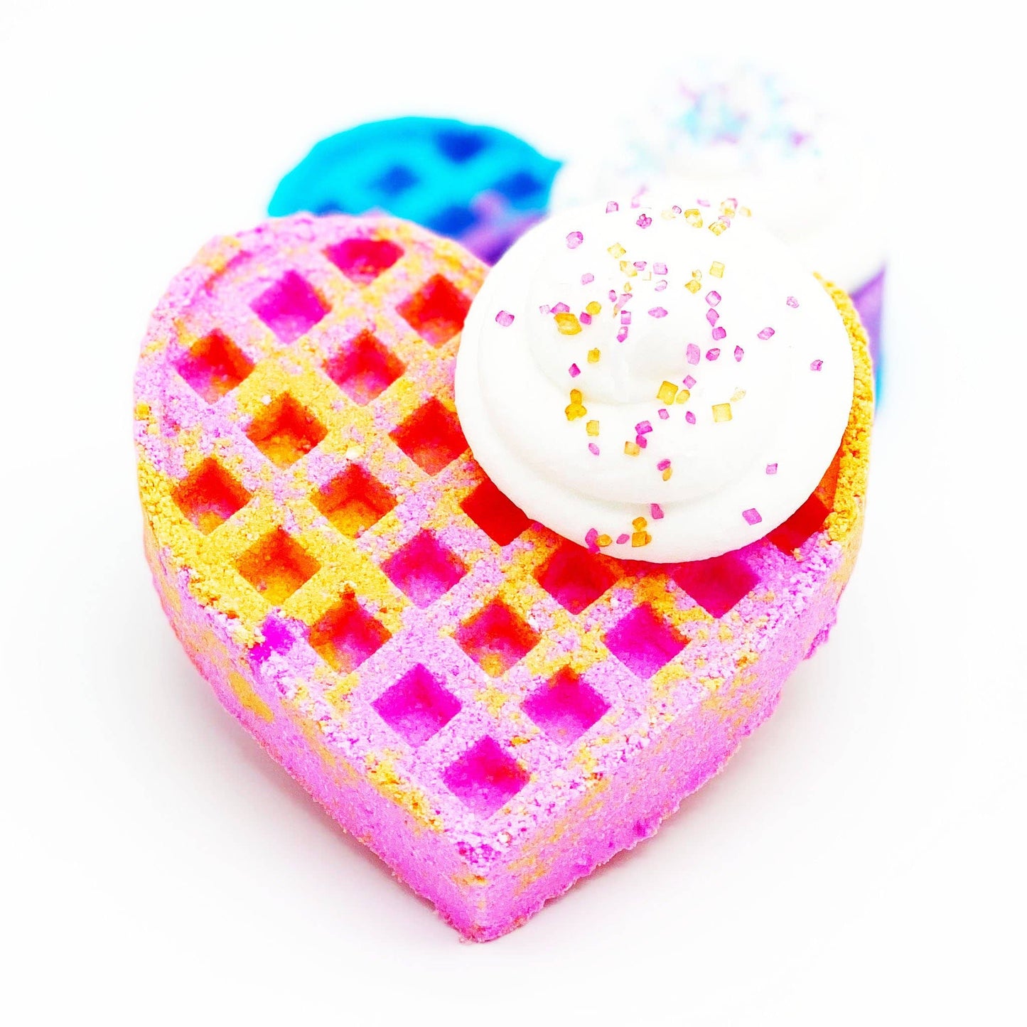 Heart Waffle Bath Bomb: Blue/Purple