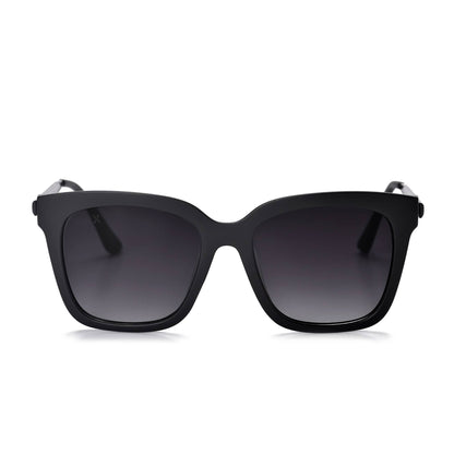 Lyla - Polarized Medium Cat Eye Sunglasses: Black