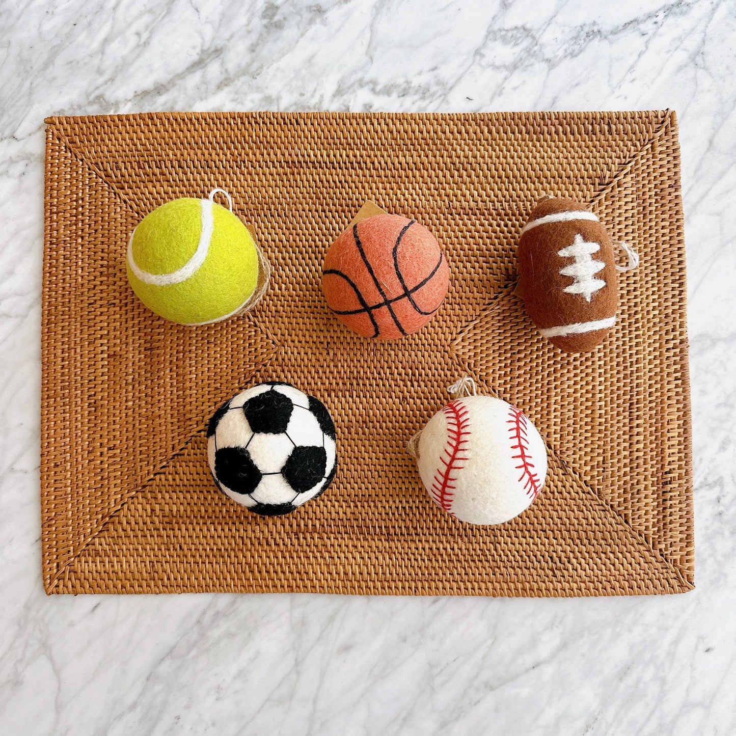 Wool Felt Sports Ornament  – Soccer