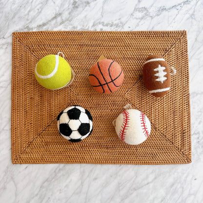 Wool Felt Sports Ornament  – Soccer