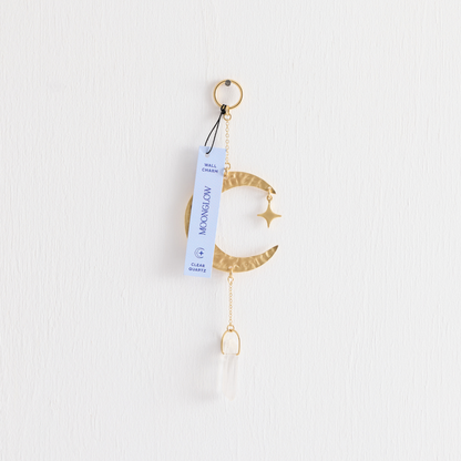 Moonglow Clear Quartz Crystal Wall Charm