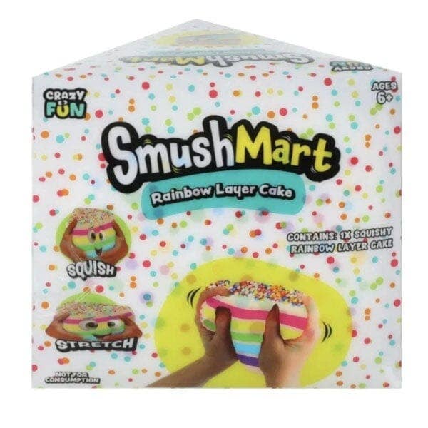 SmushMart Giant Rainbow Layer Cake Slice Squishy Fidget Toy (1pc)
