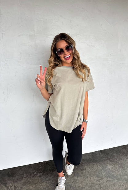 JOEY WASHED COTTON BOYFRIEND TEE RUST