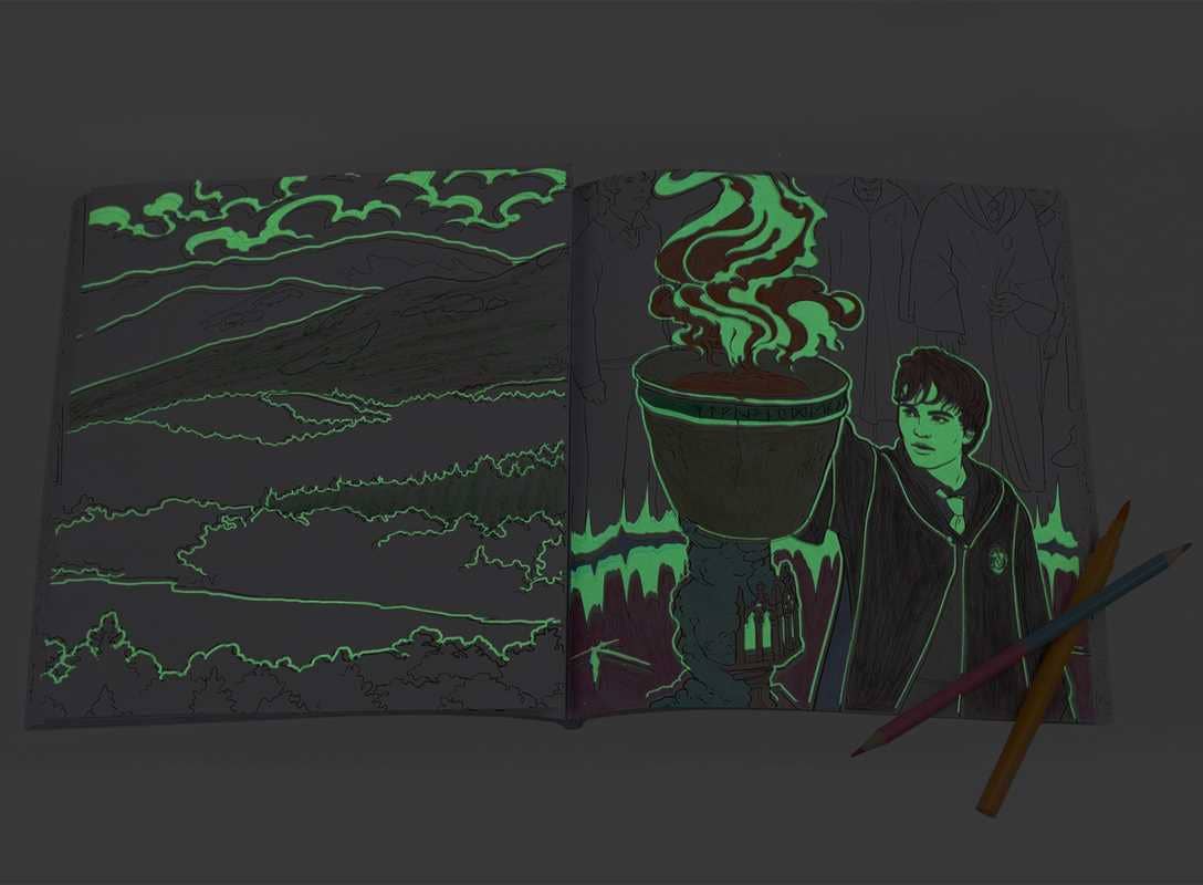 Harry Potter Glow in the Dark Coloring Book by Editors of Thunder Bay Press: Paperback; 76 pages / English