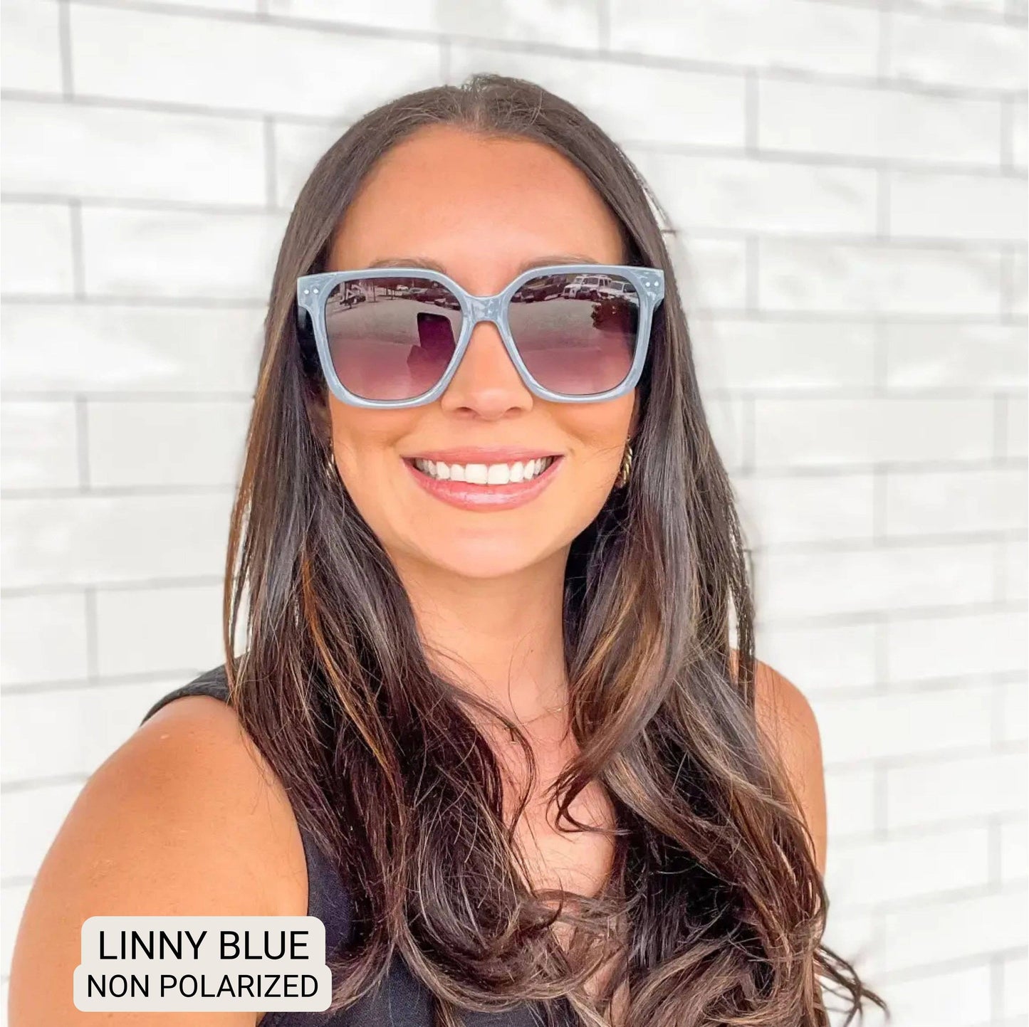 Linny - Women's Oversized Horn Frame Sunglasses: Pink