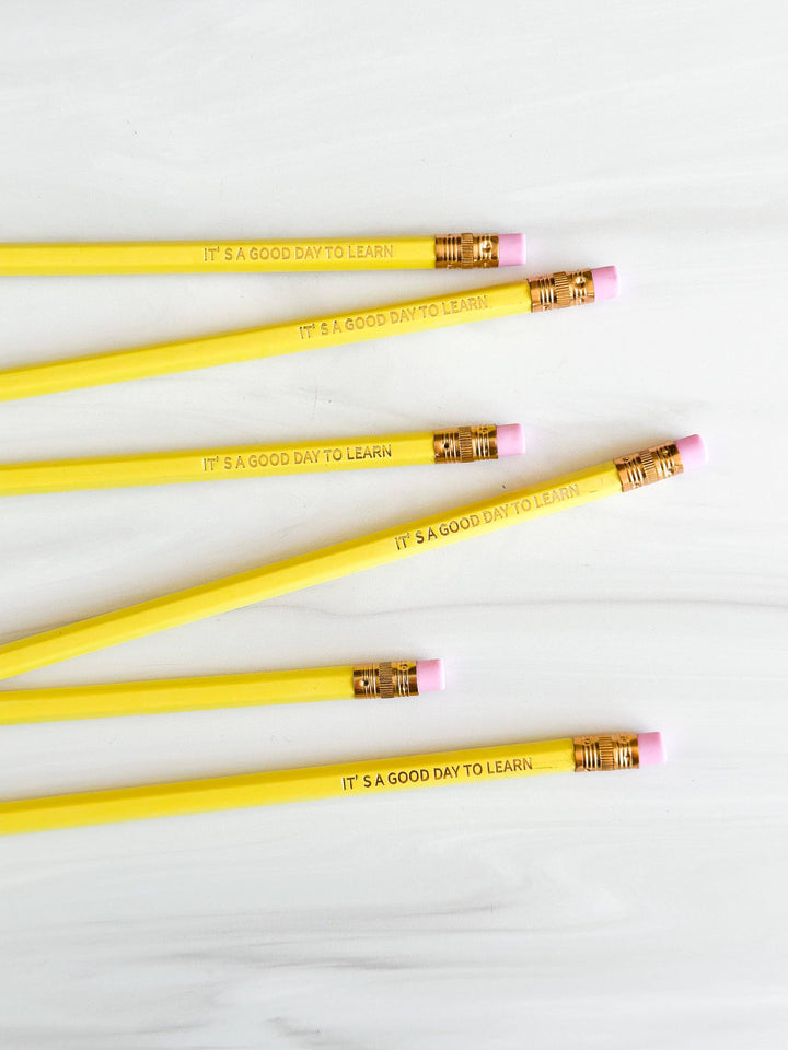 Set of 6 'Today is a Good Day to Learn' Hex Pencils | Sharpe