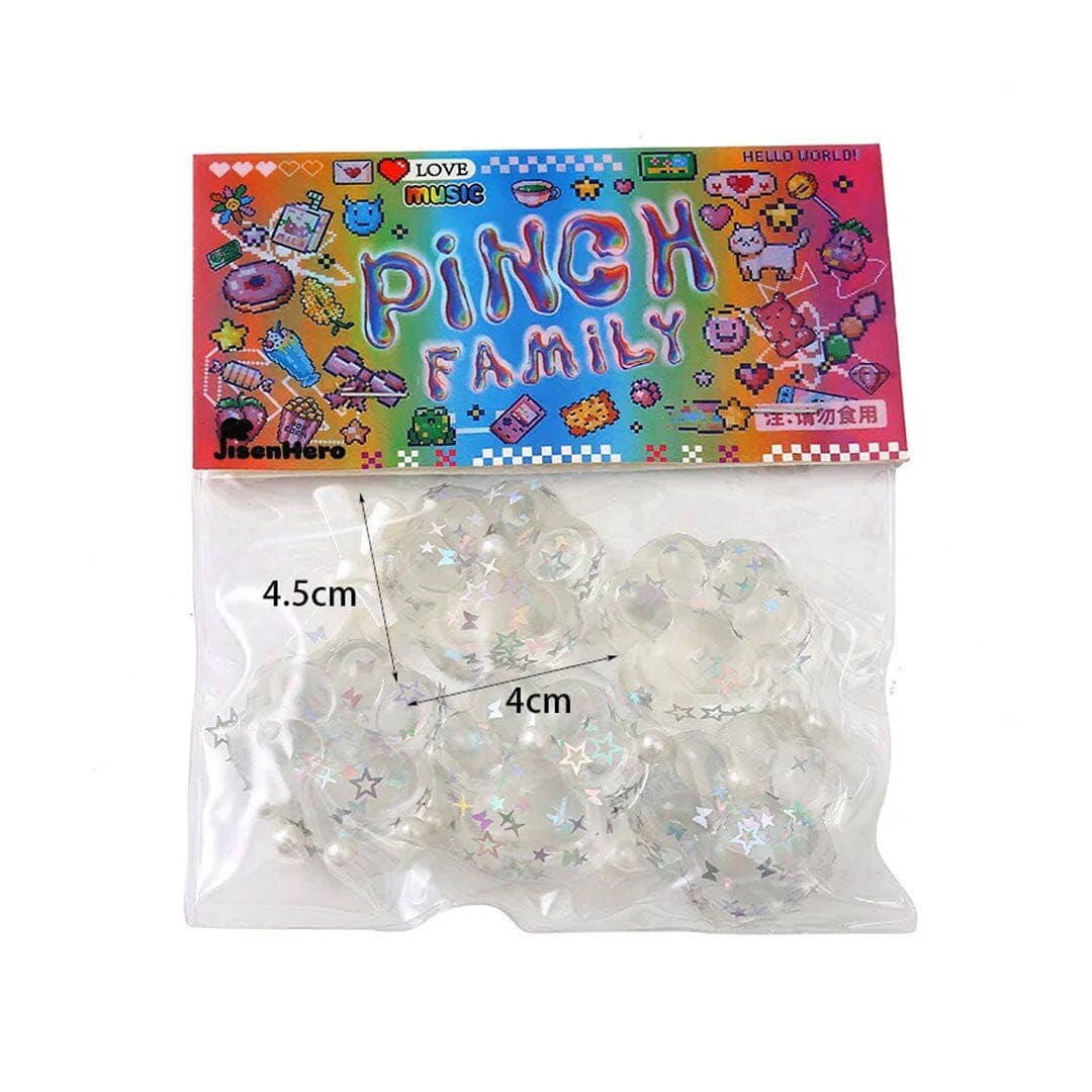 Pinch Family: Taba Squishy Transparent Cat Paw Fidget (5pc)