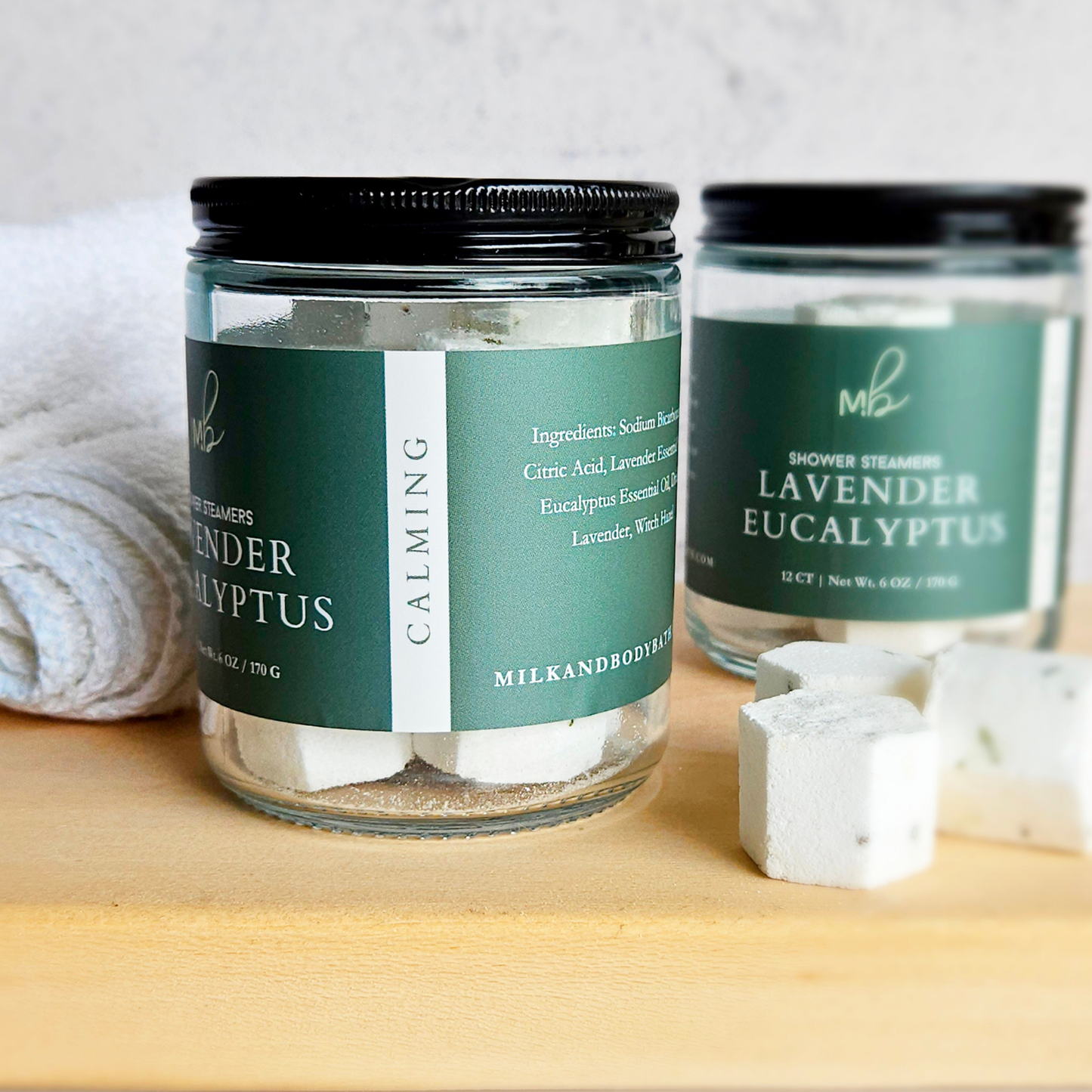 12ct Mini Shower Steamer Jars | Aromatherapy: Rosemary Mint
