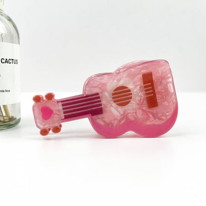 Pink Guitar Hair Clip