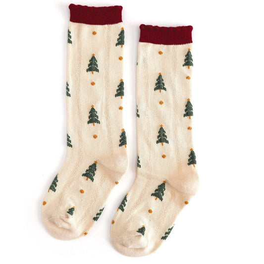 Tree Farm Scalloped Knee Socks: 7-10 YEARS