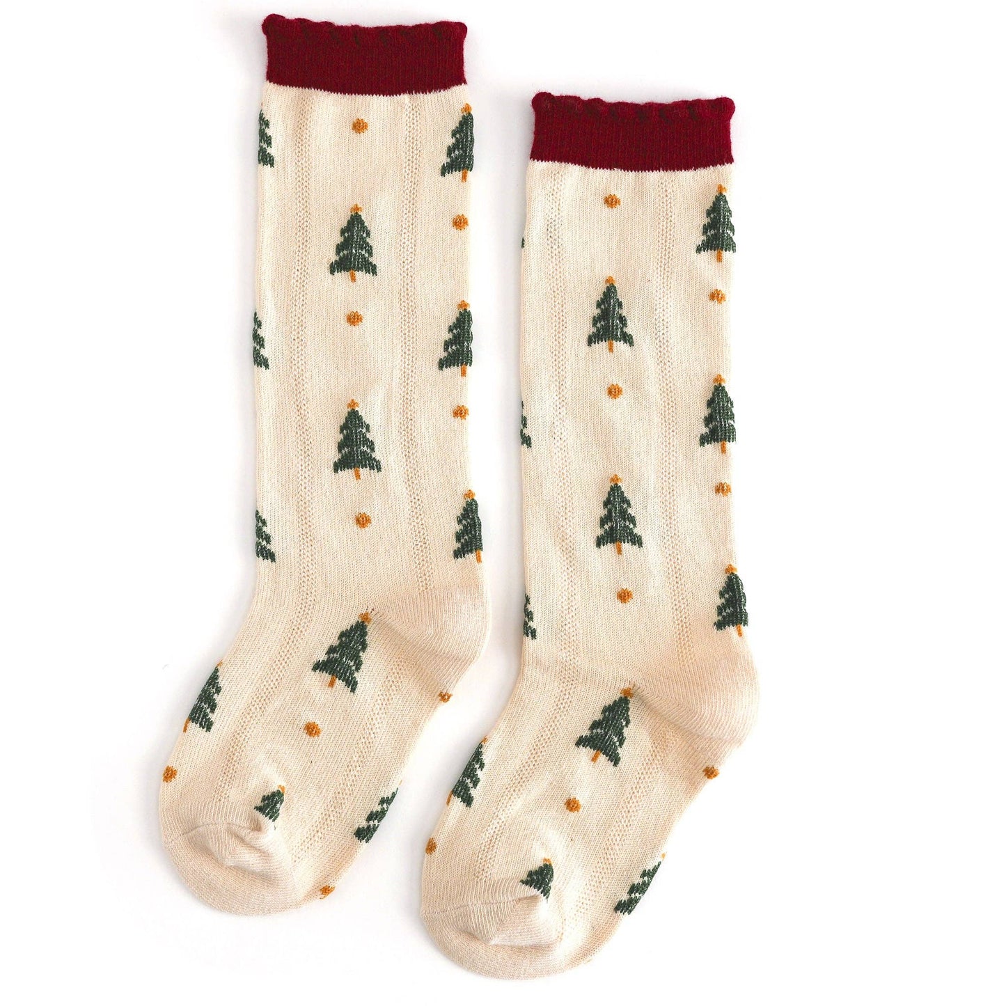 Tree Farm Scalloped Knee Socks: 1.5-3 YEARS