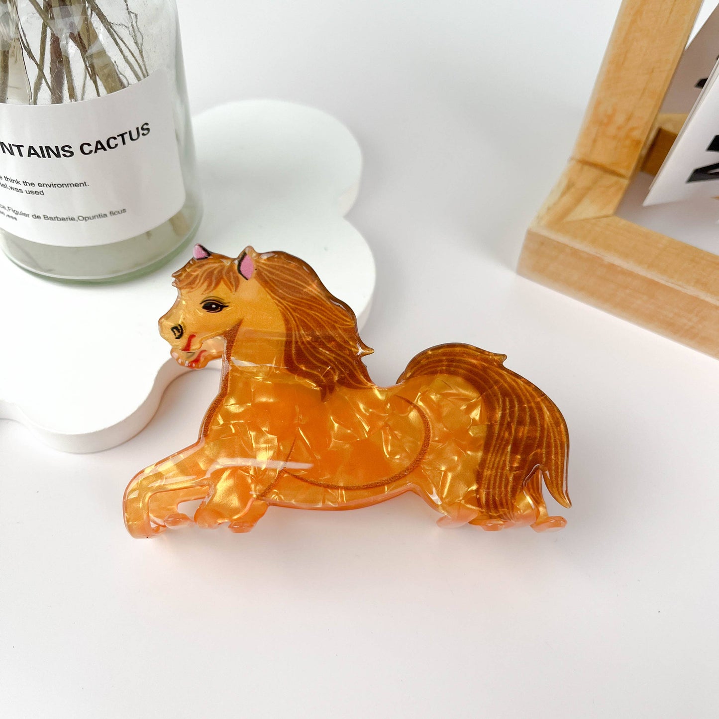 Squirrel Pony Leaf Bush Hair Clip: Squirrel