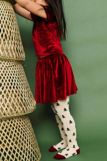 Tree Farm Knit Tights: 9-10 YEARS