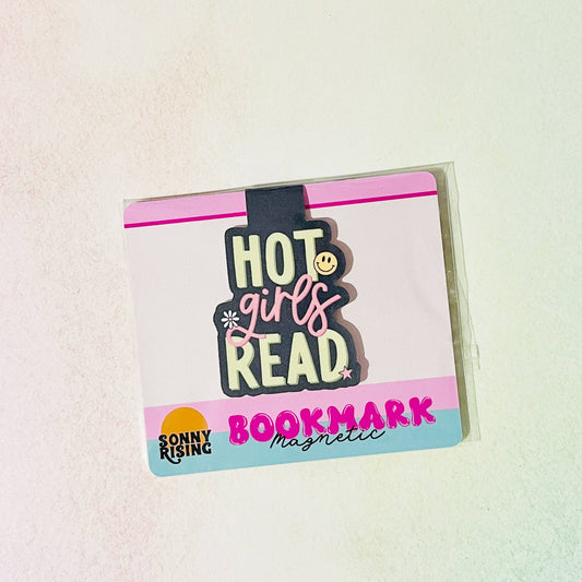 Magnetic Bookmark, Hot Girls Read, Green