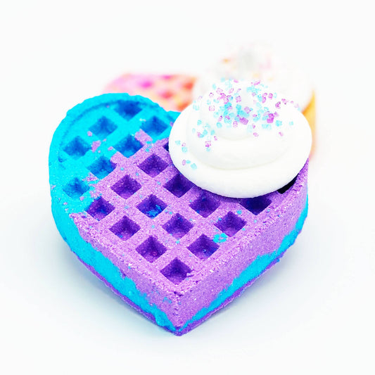 Heart Waffle Bath Bomb: Blue/Purple